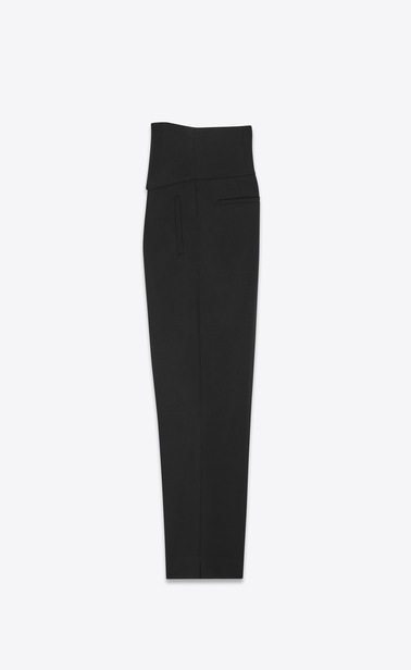 Pants with a button waist in Saint Laurent grain de poudre